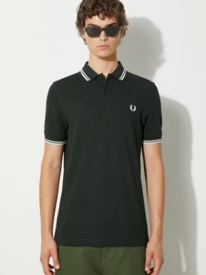 Fred Perry polo bawełniane kolor zielony z aplikacją M3600.T50