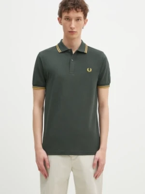 Fred Perry polo bawełniane kolor zielony z aplikacją M3600.Y22