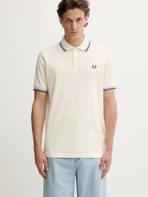 Fred Perry polo bawełniane męski kolor beżowy gładki M3600