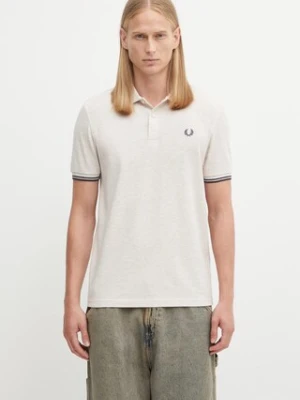 Fred Perry polo bawełniane męski kolor beżowy gładki M3600