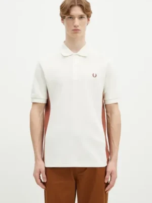 Fred Perry polo bawełniane męski kolor beżowy gładki M9875.760