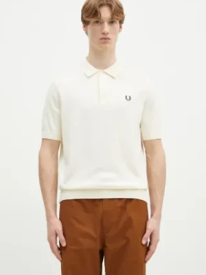 Fred Perry polo bawełniane męski kolor beżowy wzorzysty K9725.560