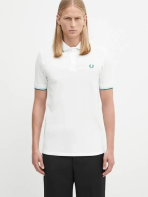 Fred Perry polo bawełniane męski kolor biały gładki M3600