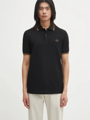 Fred Perry polo bawełniane męski kolor czarny gładki M3600