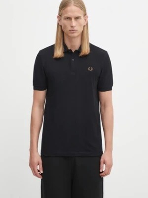 Fred Perry polo bawełniane męski kolor czarny gładki M6000