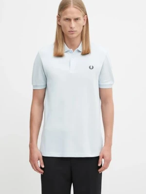 Fred Perry polo bawełniane męski kolor niebieski gładki M6000
