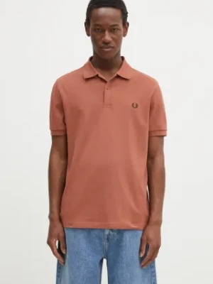 Fred Perry polo bawełniane męski kolor pomarańczowy gładki M6000.Y52