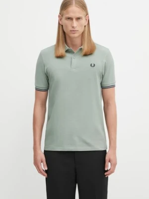 Fred Perry polo bawełniane męski kolor zielony gładki M3600