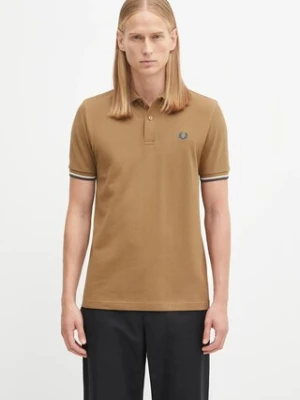 Fred Perry polo bawełniane męski kolor zielony gładki M3600
