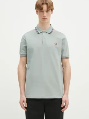 Fred Perry polo bawełniane męski kolor zielony gładki M3600.Y26