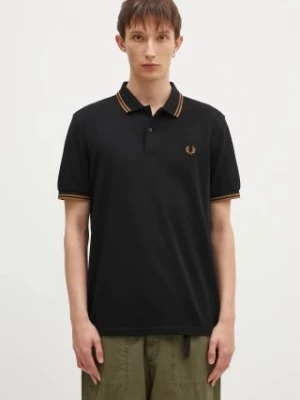 Fred Perry polo bawełniane The Twin Tipped Shirt kolor czarny gładki M3600.Q27