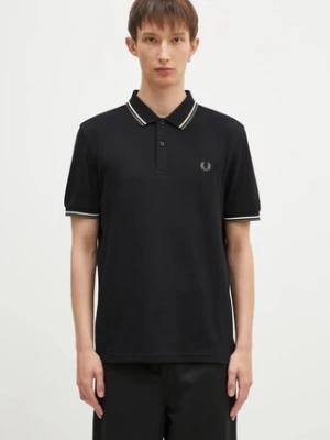 Fred Perry polo bawełniane The Twin Tipped Shirt kolor czarny gładki M3600.W54