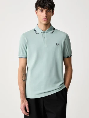 Fred Perry polo męskie bawełniane turkusowy
