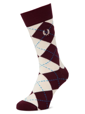 Fred Perry Skarpety Mężczyźni drobna dzianina czerwony|biały w kratkę,