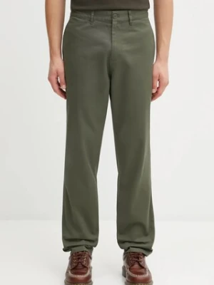 Fred Perry spodnie bawełniane męskie kolor zielony proste T9130