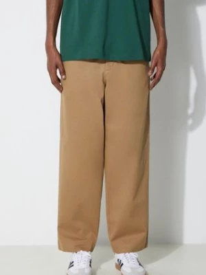 Fred Perry spodnie bawełniane Straight Leg Twill Trouser kolor beżowy w fasonie chinos T6530.363