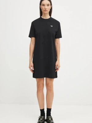 Fred Perry sukienka kolor czarny mini oversize D1173