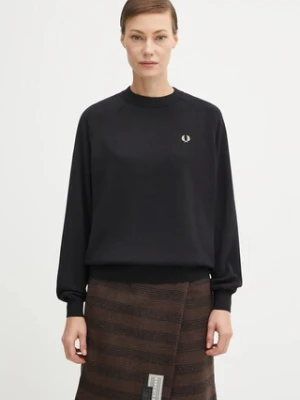 Fred Perry sweter bawełniany damski kolor czarny lekki K1117