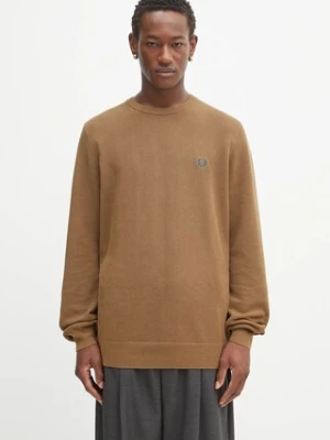Fred Perry sweter bawełniany męski kolor brązowy lekki K1309