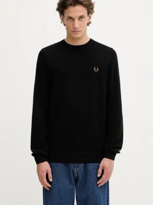 Fred Perry sweter bawełniany męski kolor czarny lekki K1309