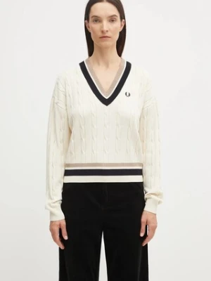 Fred Perry sweter damski kolor beżowy lekki K1102
