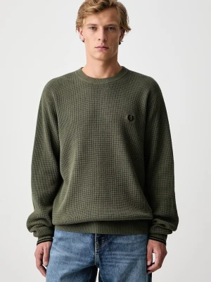 Fred Perry sweter męski bawełniany zielony