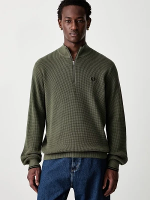 Fred Perry sweter męski z bawełną zielony