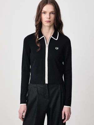 Fred Perry sweter rozpinany z wełną damski