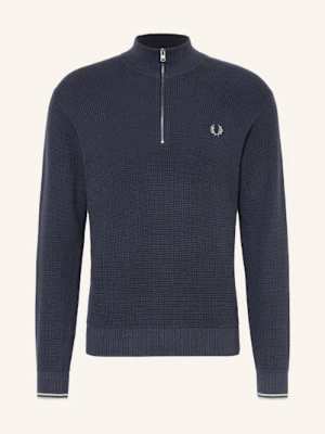 Fred Perry Sweter Typu Troyer blau