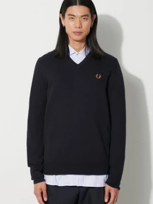 Fred Perry sweter wełniany męski kolor granatowy lekki K9600.795