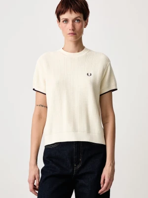 Fred Perry sweter z krótkim rękawem bawełniany damski