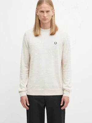 Fred Perry sweter z wełną męski kolor beżowy lekki K9601