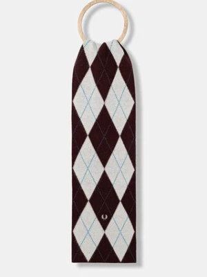 Fred Perry szalik wełniany kolor bordowy wzorzysty C1133