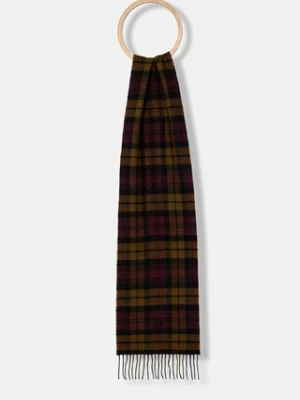 Fred Perry szalik wełniany kolor bordowy wzorzysty C8137