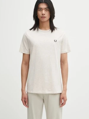 Fred Perry t-shirt bawełniany męski kolor beżowy gładki M1600V