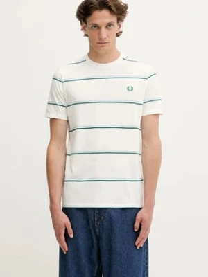 Fred Perry t-shirt bawełniany męski kolor biały wzorzysty M1734