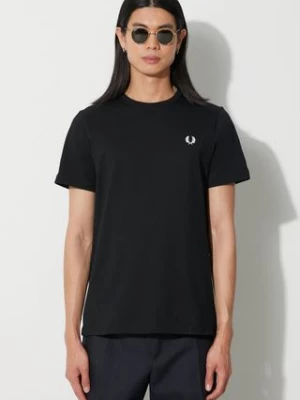 Fred Perry t-shirt bawełniany męski kolor czarny z aplikacją M1600.102