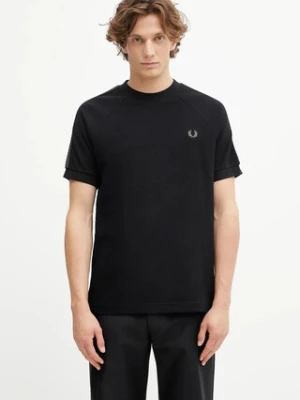 Fred Perry t-shirt bawełniany męski kolor czarny z aplikacją M1697