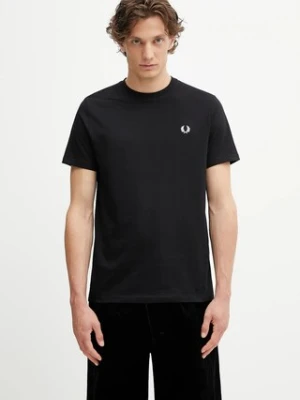 Fred Perry t-shirt bawełniany męski kolor czarny z nadrukiem M1303