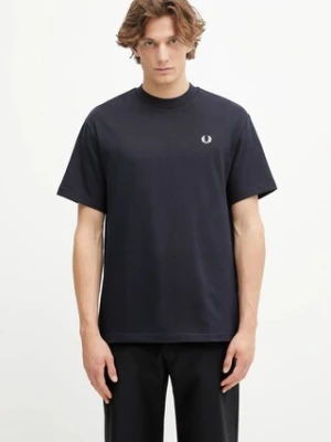 Fred Perry t-shirt bawełniany męski kolor granatowy gładki M8710