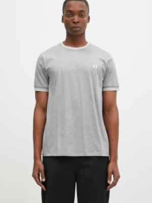 Fred Perry t-shirt bawełniany męski kolor szary melanżowy M1588.420