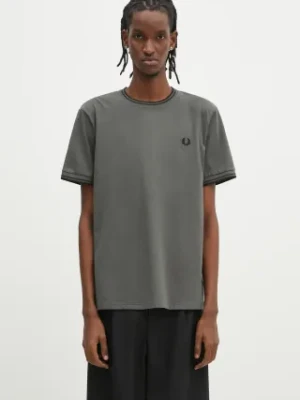 Fred Perry t-shirt bawełniany męski kolor zielony gładki M1588.U70