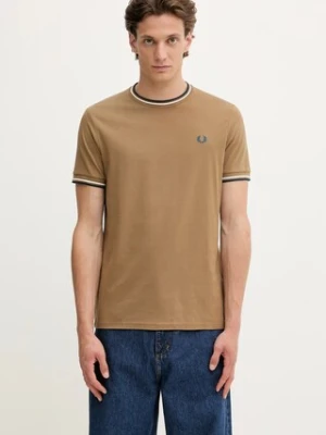 Fred Perry t-shirt bawełniany męski kolor zielony gładki M1588V