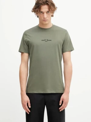 Fred Perry t-shirt bawełniany męski kolor zielony gładki M4580