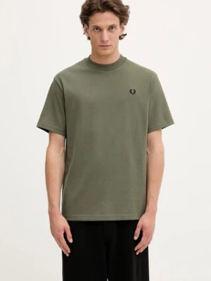 Fred Perry t-shirt bawełniany męski kolor zielony gładki M8710