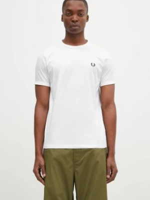 Fred Perry t-shirt bawełniany Ringer T-Shirt męski kolor biały z aplikacją M3519.100