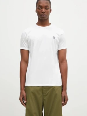 Fred Perry t-shirt bawełniany Ringer T-Shirt męski kolor biały z aplikacją M3519.100