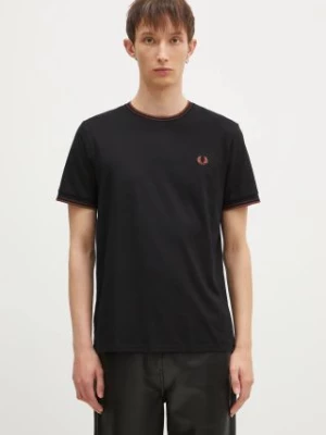 Fred Perry t-shirt bawełniany Twin Tipped T-Shirt męski kolor czarny gładki M1588.W68