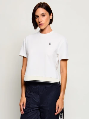 Fred Perry T-shirt | Cropped Fit | pique biały