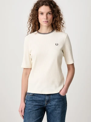 Fred Perry T-shirt damski z bawełną beżowy